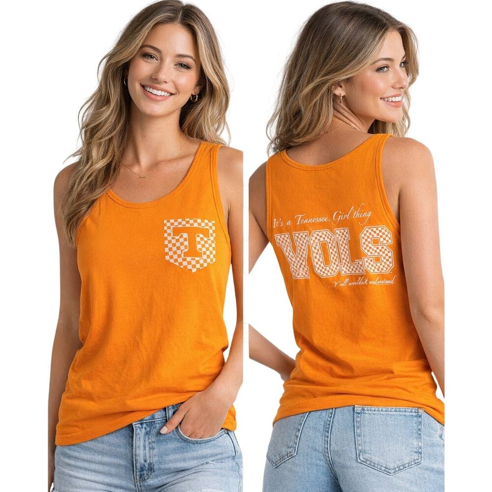 Tennessee Vols Tank Top Orange Sleeveless UT | Women’s Small